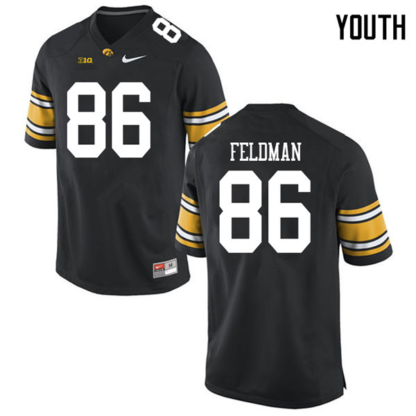 Youth #86 Noah Feldman Iowa Hawkeyes College Football Jerseys Sale-Black - Click Image to Close